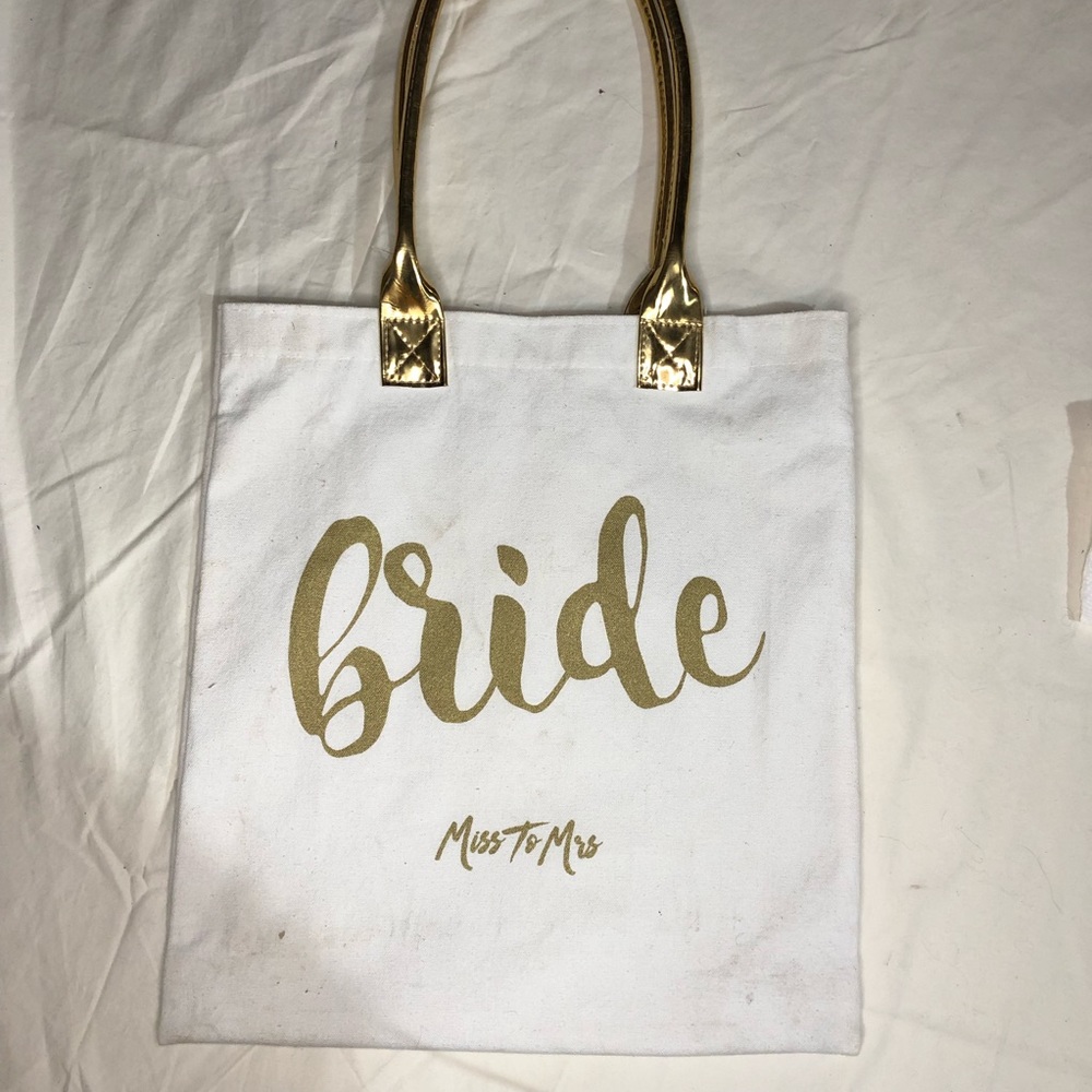 White bride tote bag, never used